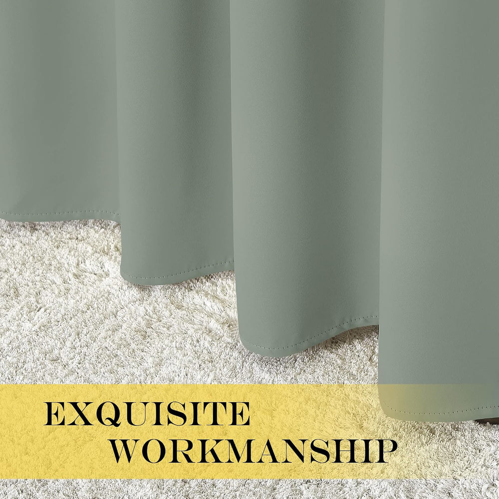 NICETOWN Blackout Sage Green Curtain for Sliding Glass Door - Grommet Thermal...