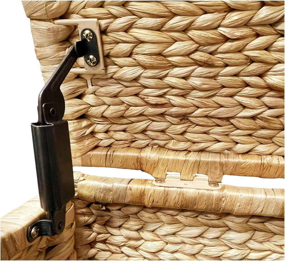 eHemco Water Hyacinth Wicker Storage Trunk with Metal Frame, Decorative Blank...