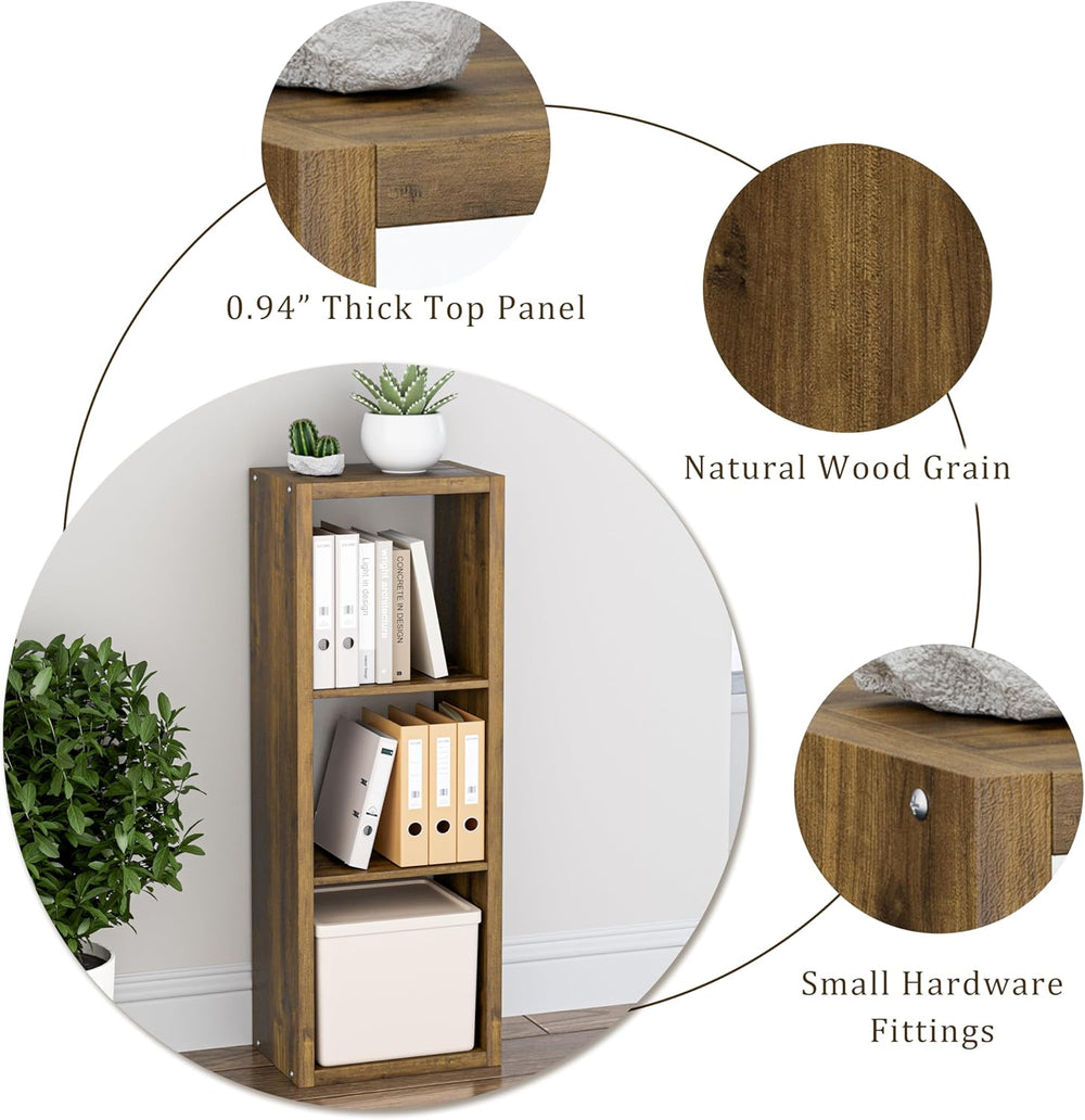 Cube Storage Organizer Bookcase, 3 Tier Decorative 11 inch Open Back Cubical ...
