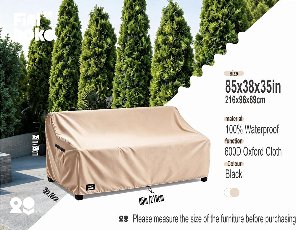 3-Seater Outdoor Sofa Cover, 85Wx38Dx35H inches Outdoor Furniture Covers Wate...