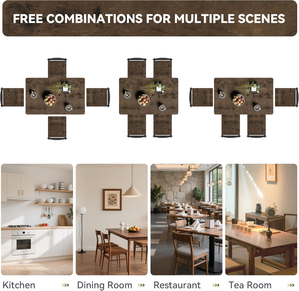 5 Piece Dining Table Set, Wood Kitchen Table and Chairs for Small Space,Break...