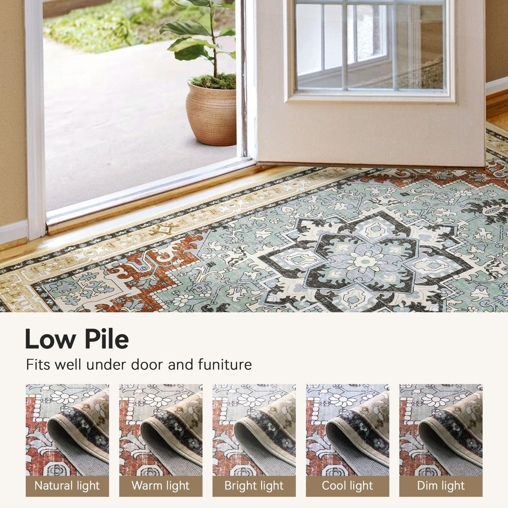 Lofus 3x5 Small Kitchen Area Rugs, Vintage Boho Washable Carpet, Beige
