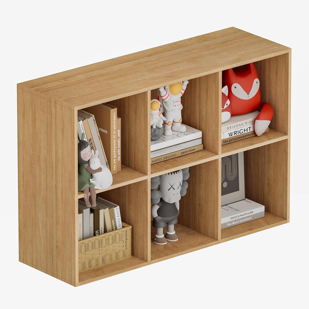 Book Shelf, Wooden Cube Storage Organizer with 11" Open Cubes, Stackable...