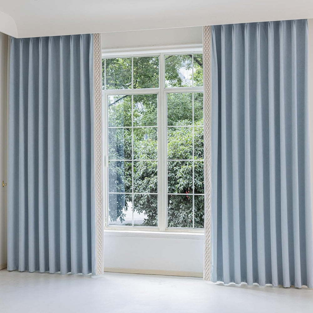 VisionaryHomeDesign X Kinsey Walsh Blue Cotton Blend Curtains 50Wx96L