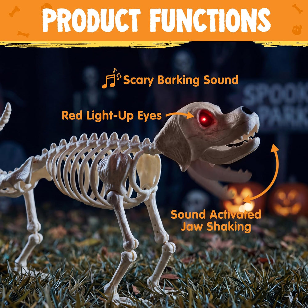 JOYIN Halloween Golden Retriever Skeleton 34โ Animal Dog Plastic Skeleton wit...