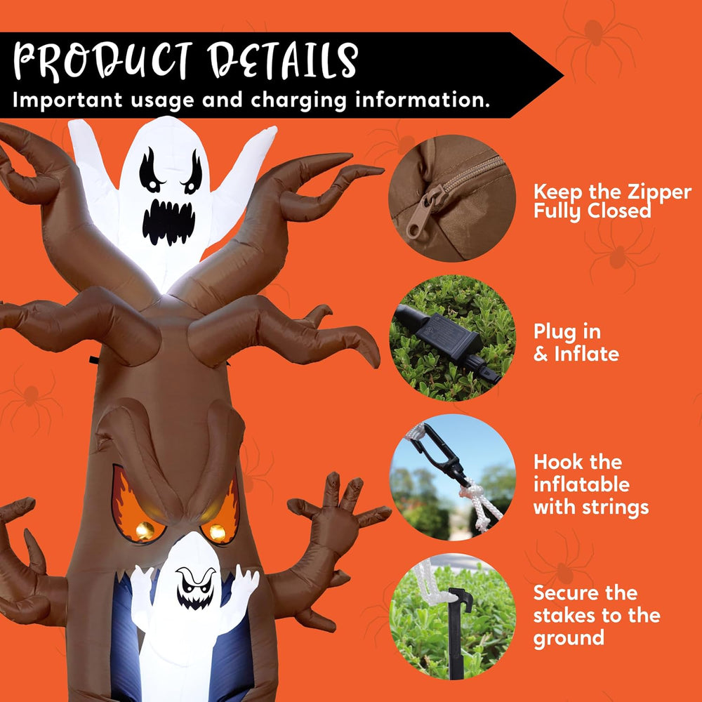 Joiedomi 7 Ft Halloween Inflatables Tree Decorations Outdoor Blow Up Yard Dec...