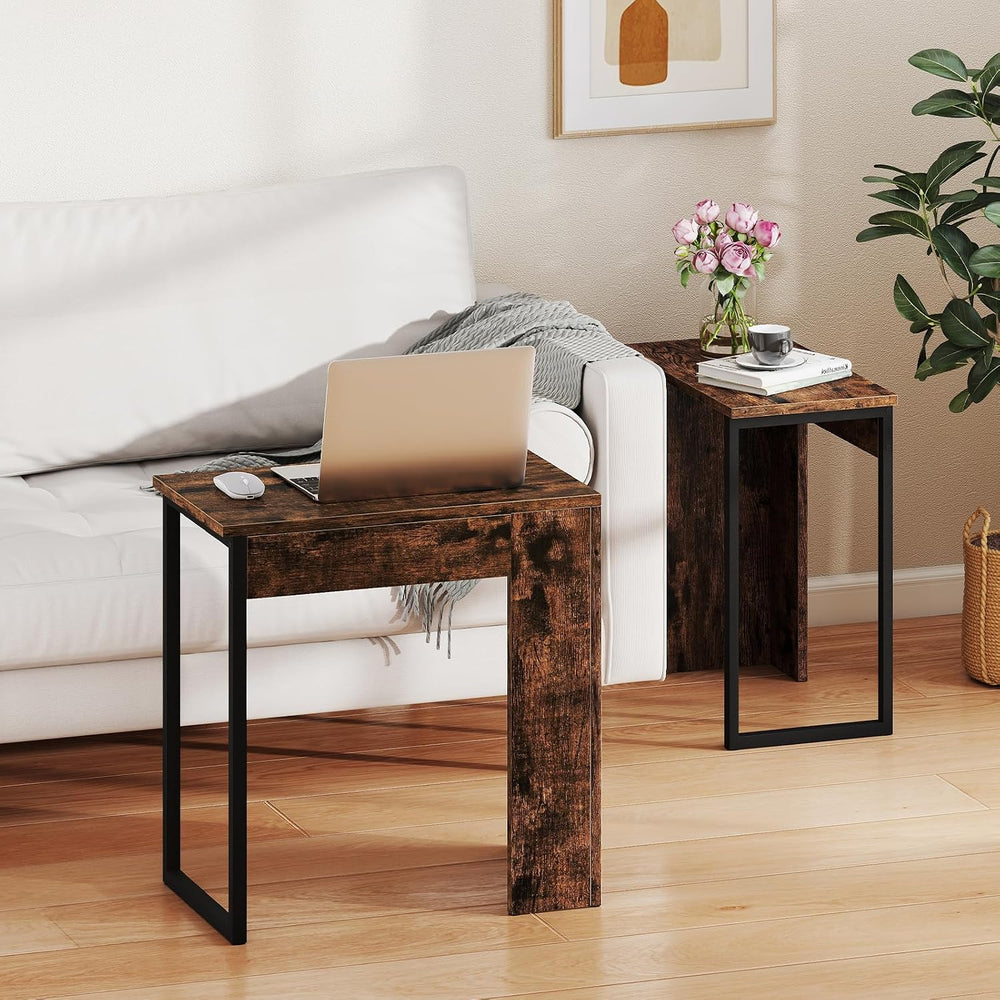 GOFLAME Nesting Coffee Table Set of 2, Wood Nesting Side Tables with Sturdy M...