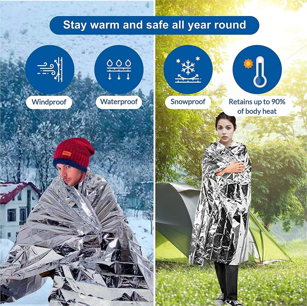 Emergency Myla Thermal Blanket Space Blanket Foil Blanket Pack of 50
