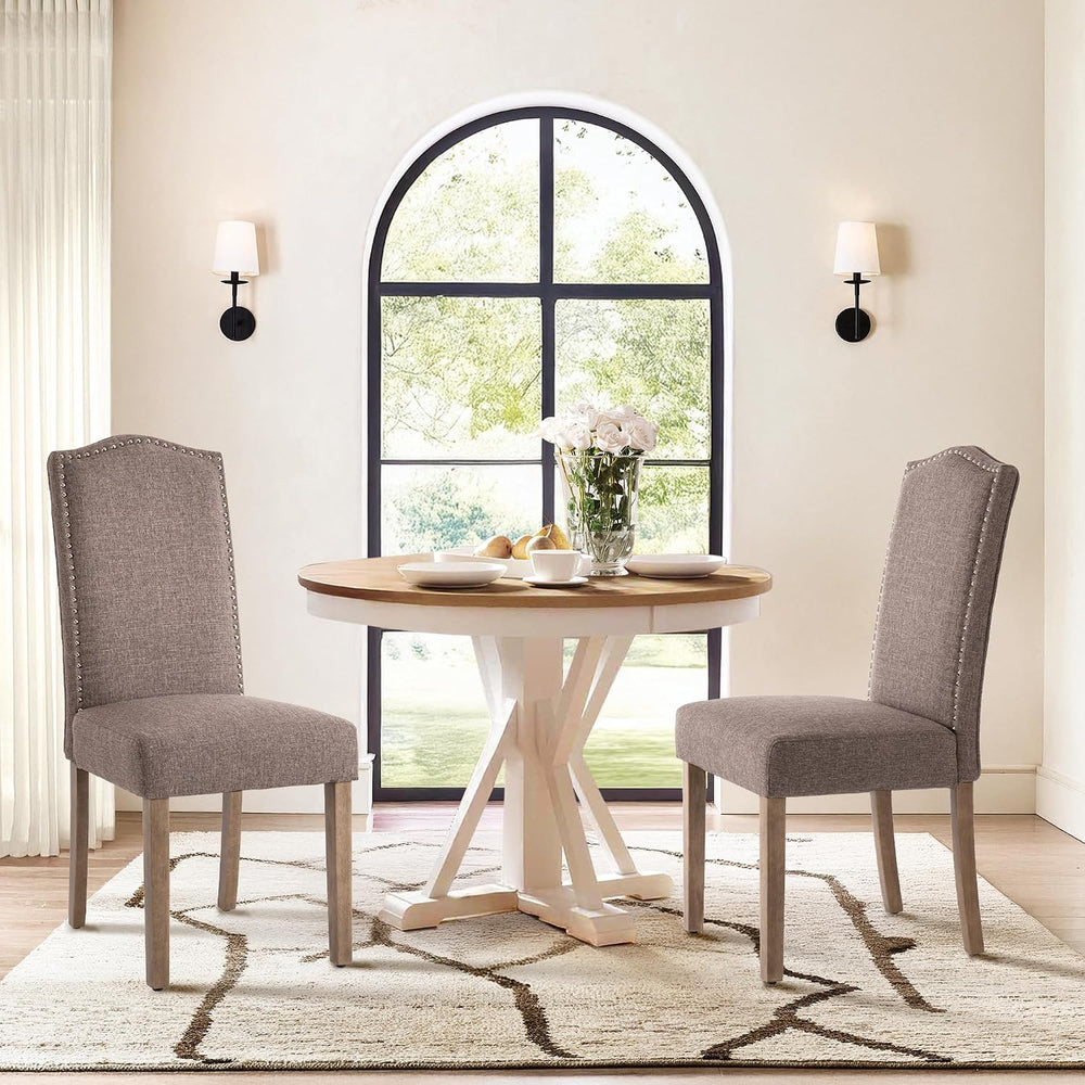 Upholstered Dining Chair Modern Stylish Parsons Kitchen Diner High Back with ...