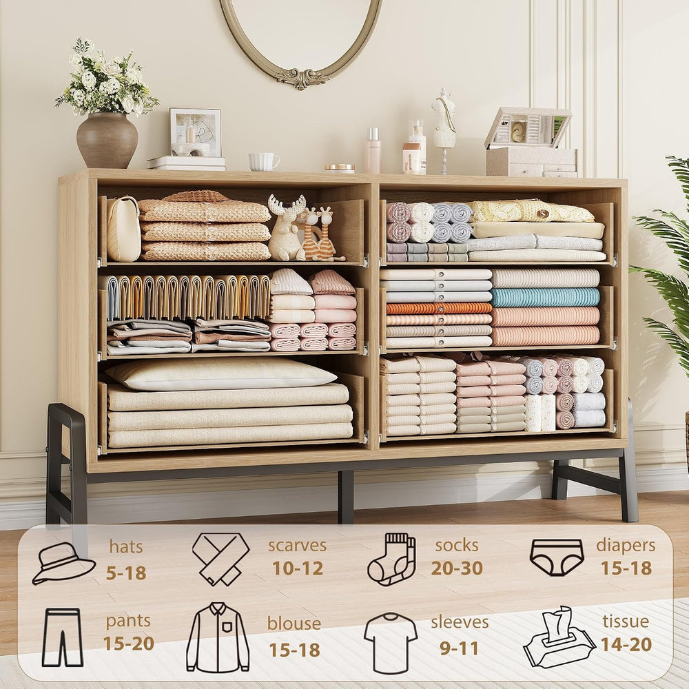 Garvee 6 Dresser for Bedroom, 52 in Wide Drawer with Large Storage Space, Fre...