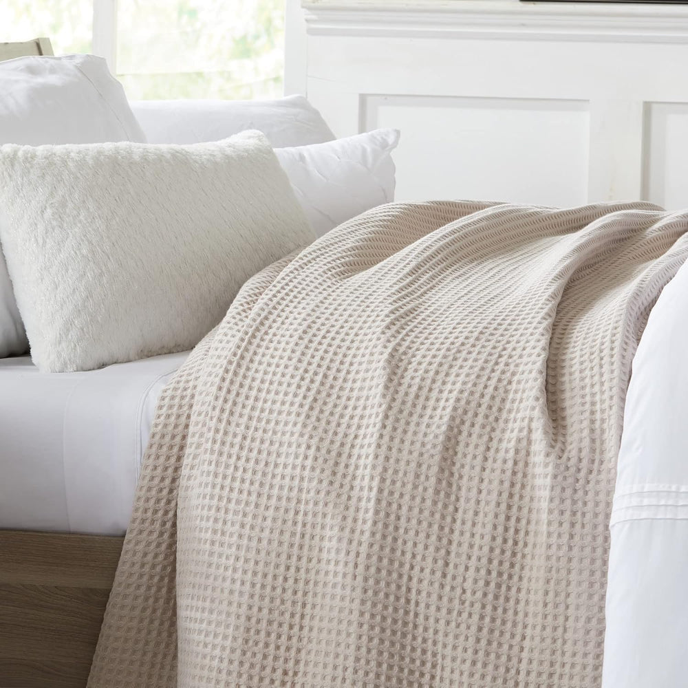 100% Cotton Waffle Weave Bed Blanket | Soft, Breathable, and Lightweight Blan...