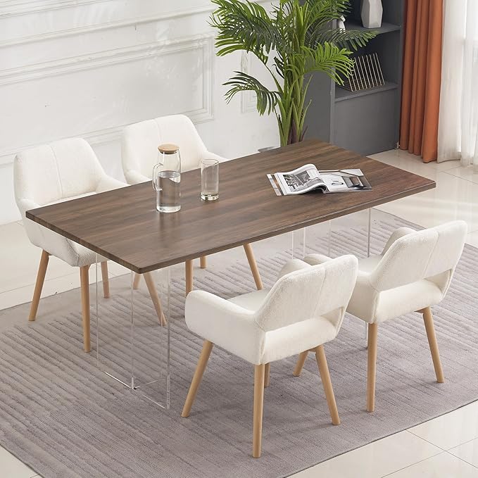 Mid Century Modern Dining Chairs Set of 4 & 2 & 6 Comfy Accent Chair ...