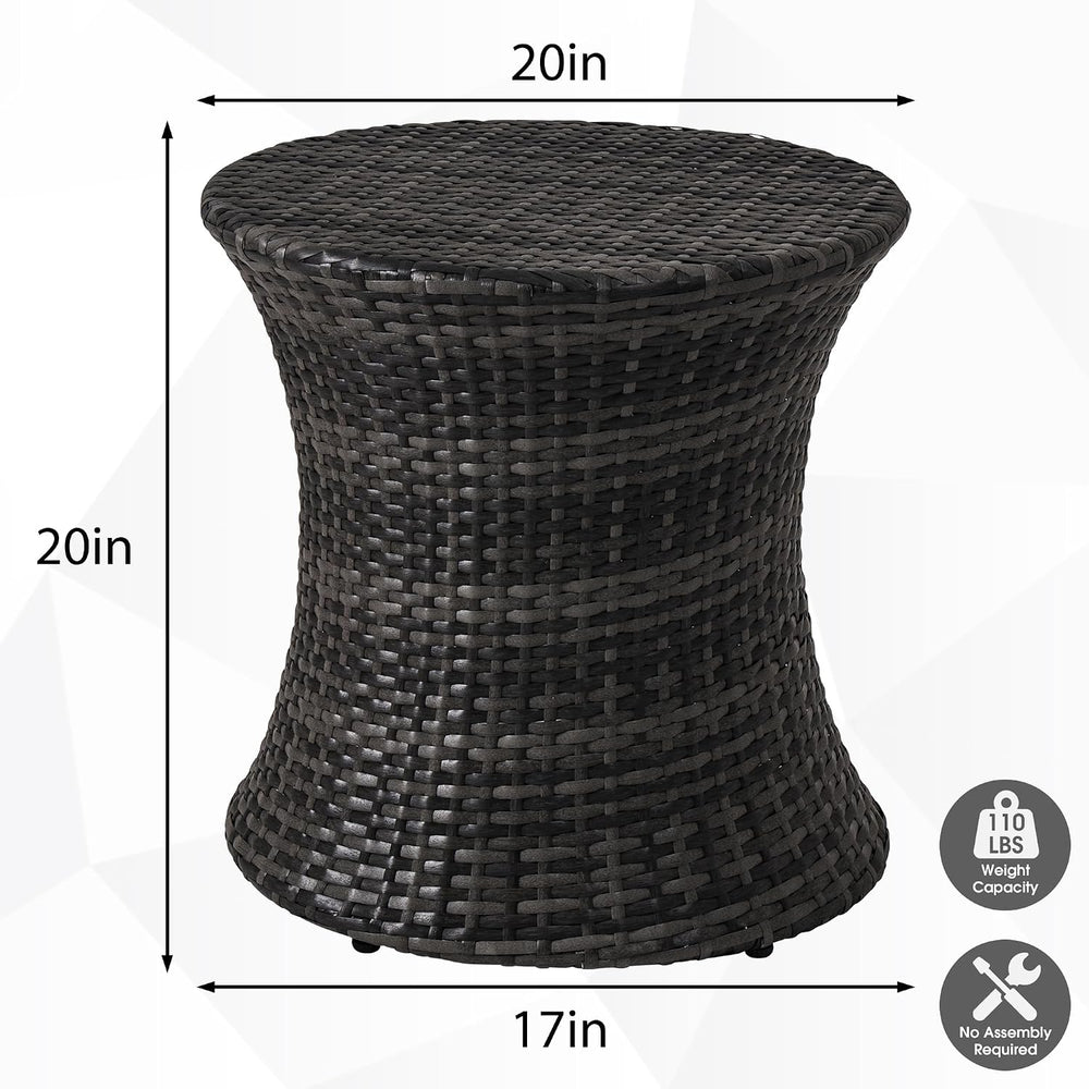 Sundale Outdoor Wicker Small Side Table Patio Rattan End Table
