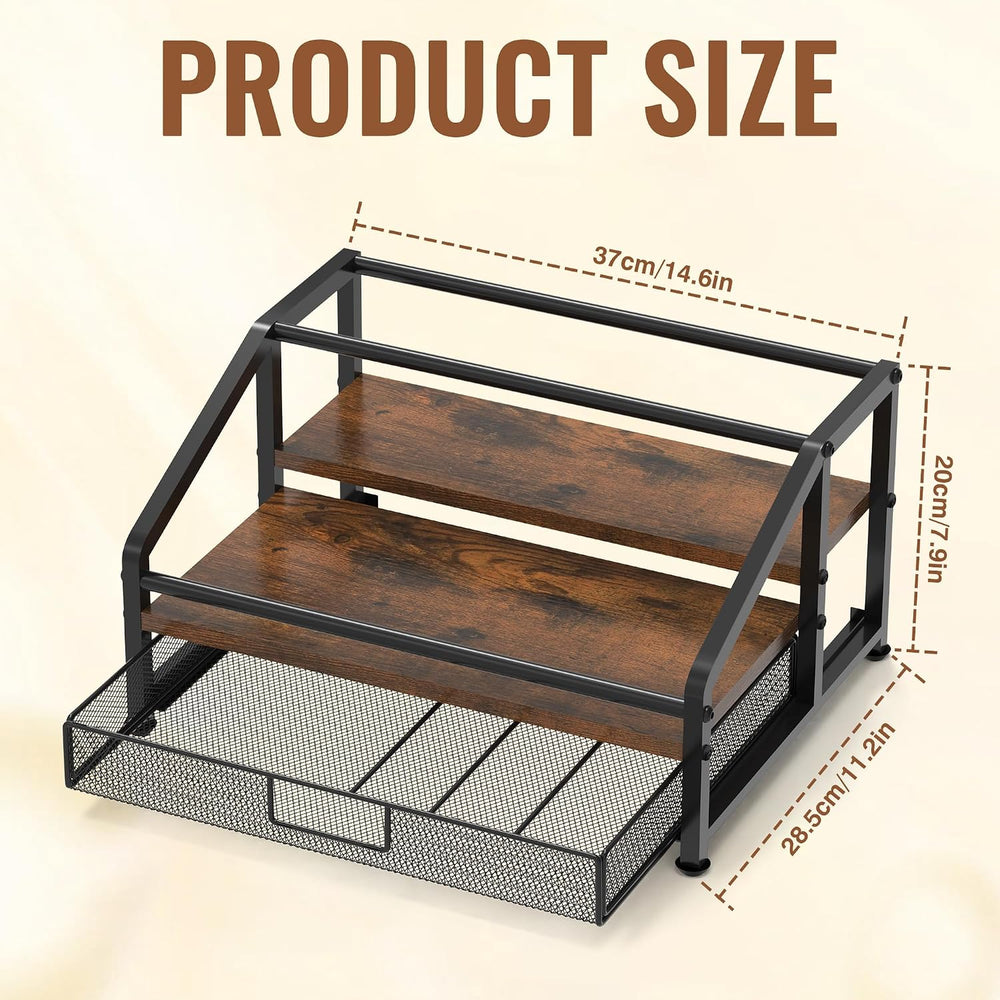 Alyoen Coffee Syrup Organizer Rack, 3-Tier Coffee Station Organizer for Count...