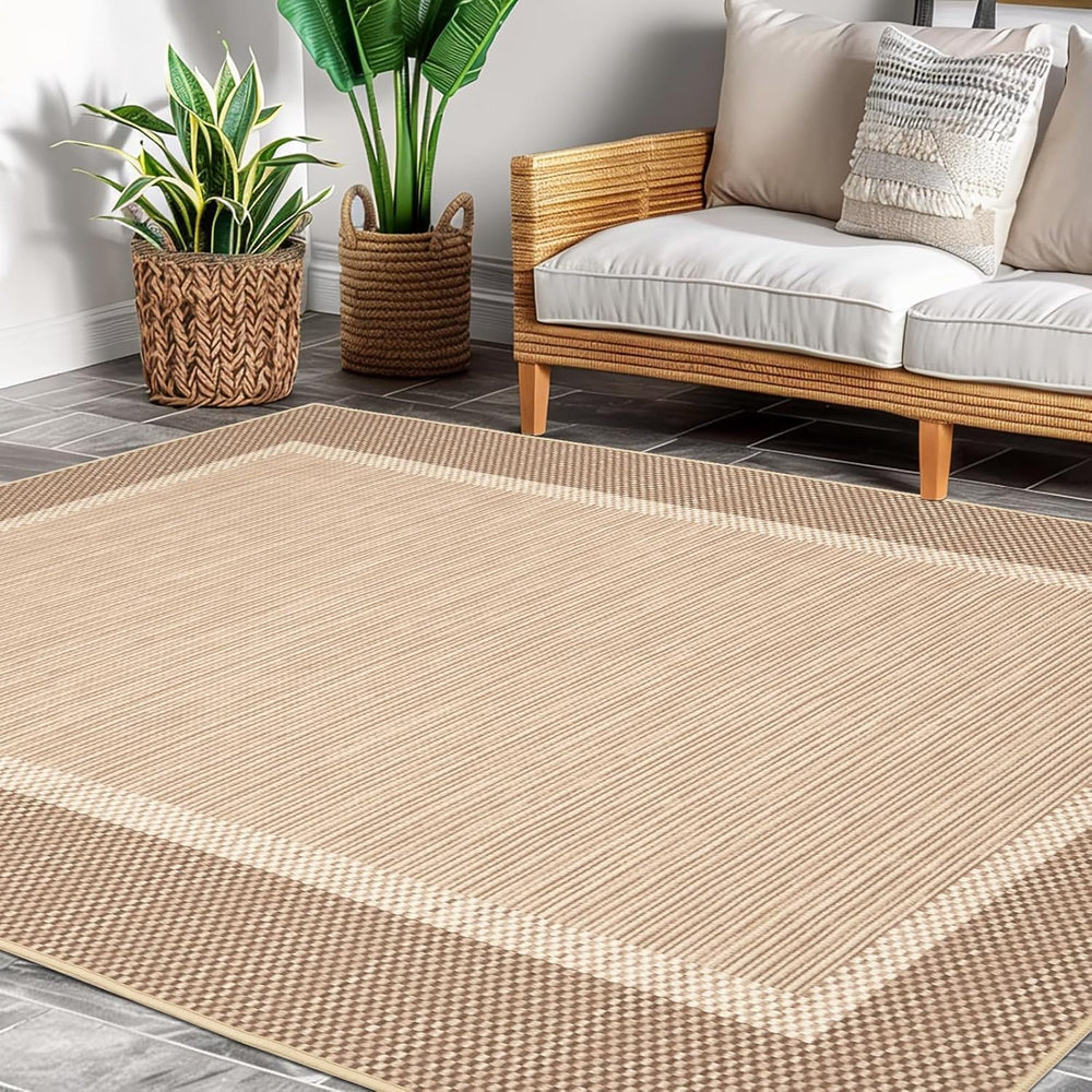 ILANGO Jute Area Rugs 8x10 for Living Room, Woven Washable Outdoor Rugs, Natu...