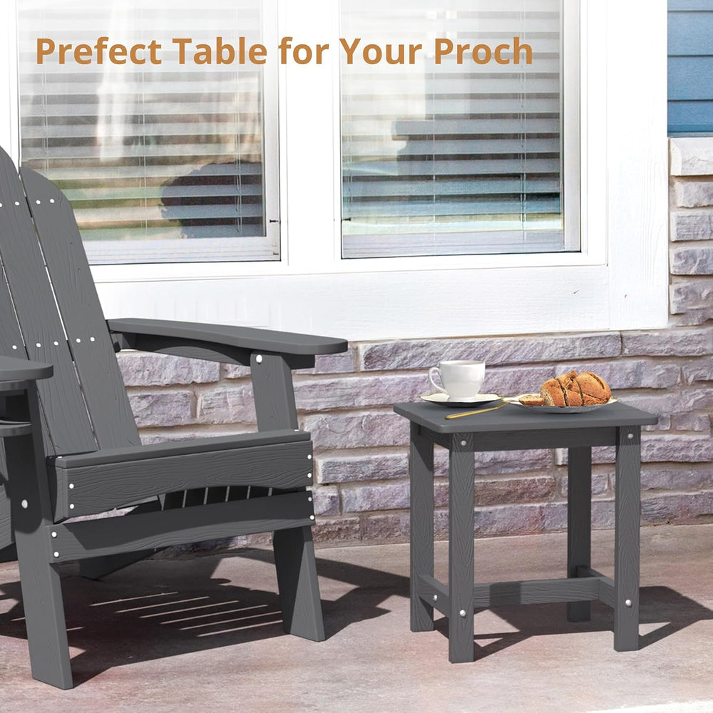 LUE BONA Outdoor Side Table, HDPS Small Outdoor Adirondack Side Tables, Outsi...