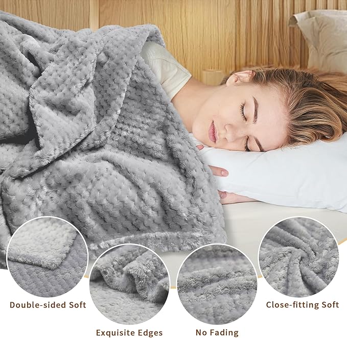 4 Pack Fleece Throw Blankets 50x60 Inches
