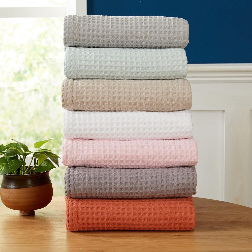 100% Cotton Waffle Weave Bed Blanket | Soft, Breathable, and Lightweight Blan...
