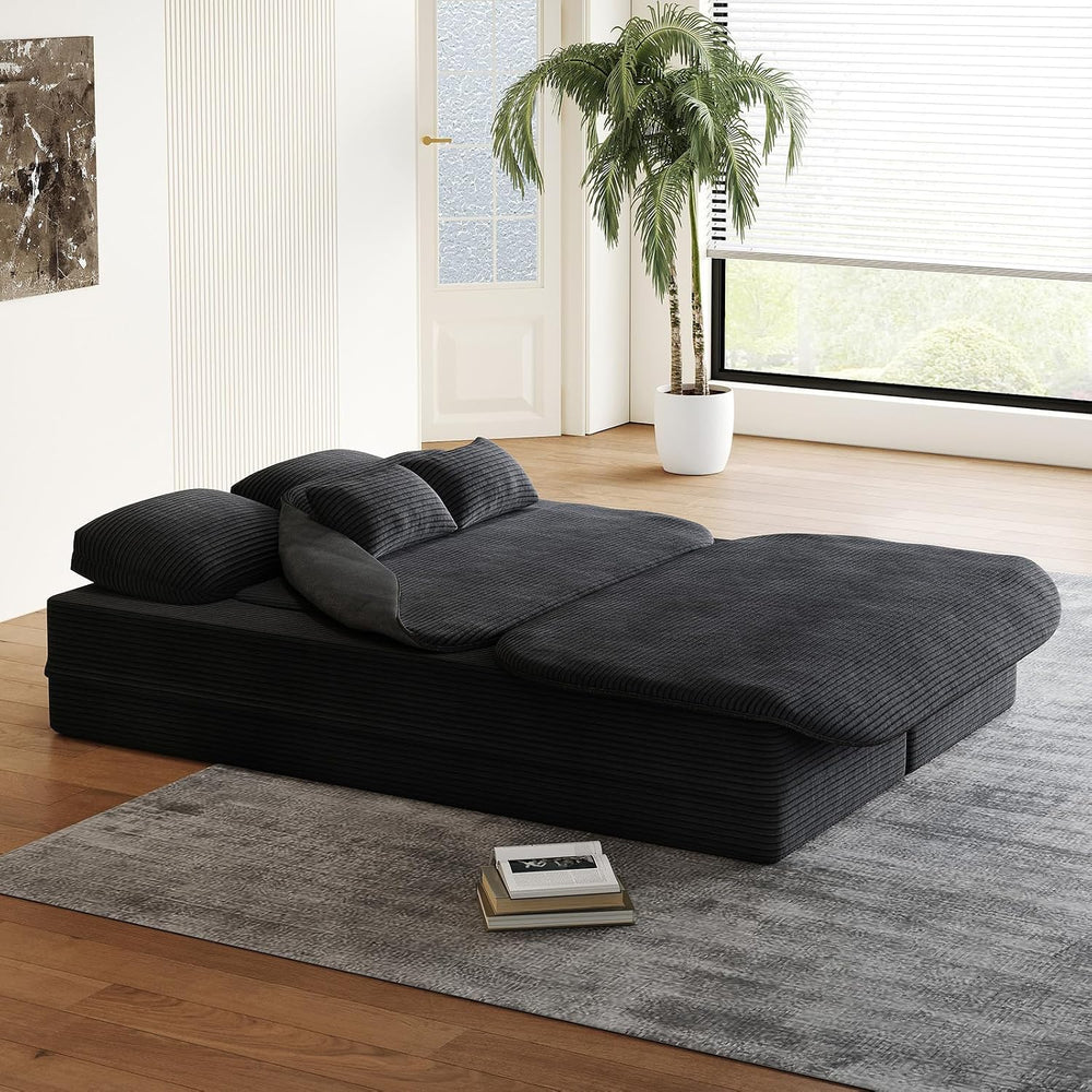 Antetek Convertible Sleeper Sofa, Modern Folding Futon Corduroy Floor Foam Co...