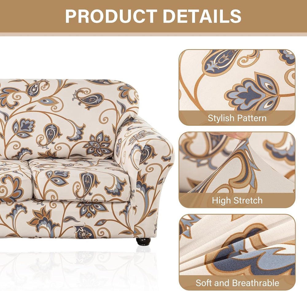 Lamberia Printed Sofa Cover High Stretch Sofa Slipcovers 2 Piece Armchair Sli...