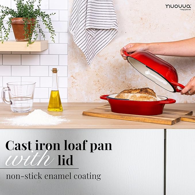 Dutch Oven For Sourdough Bread Baking – Enamelled Cast Iron Bread Loaf Pot –