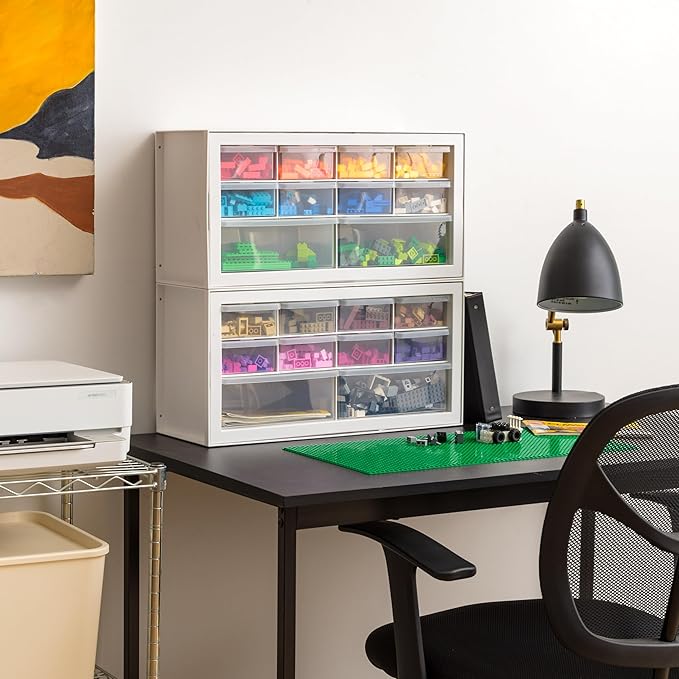 IRIS USA Small Plastic Storage Drawers, Made in USA, 10-Drawer Organizer