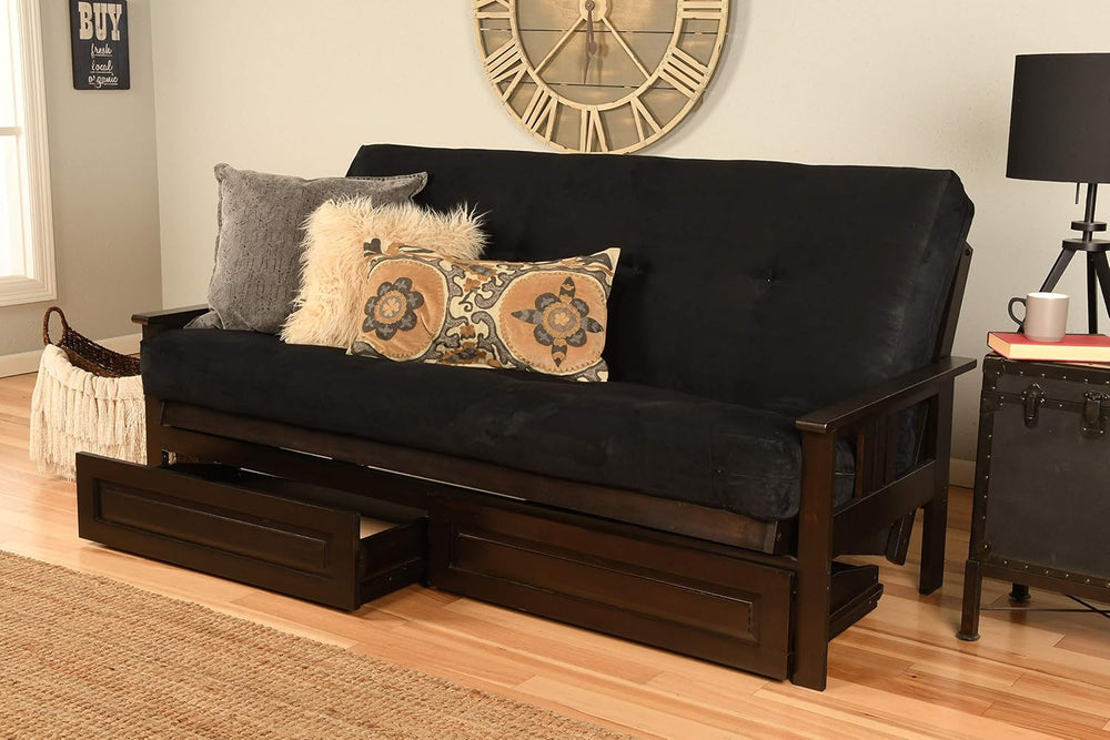 Kodiak Furniture Monterey Futon Set with Storage Drawers, with Espresso Base ...
