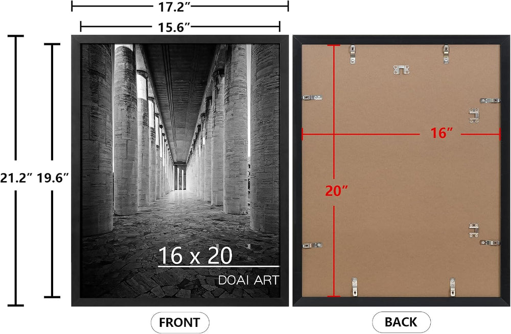 DOAI ART 16x20 Frames 2 Pack, Black 16x20 Picture Frames