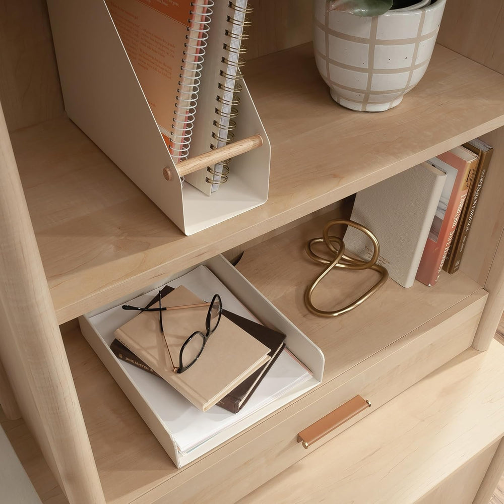 Sauder Whitaker Point Transitional Engineered Wood Library Hutch in Maple