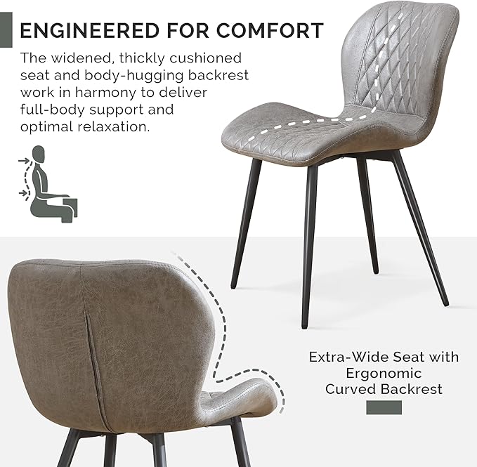 Dining Chairs Set of 8, Comfy Modern Dining Chairs with Thick Cushions, Uphol...
