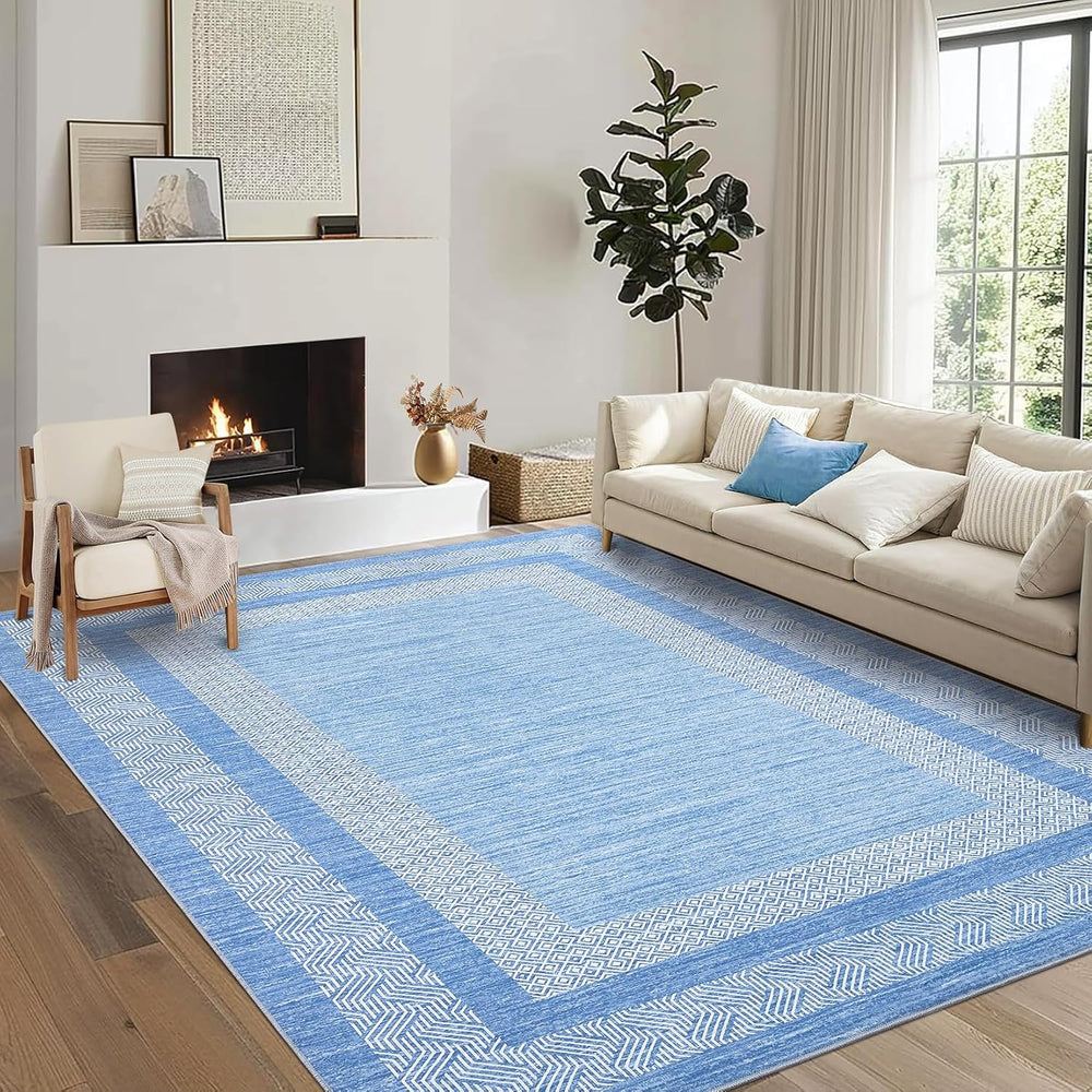 GarveeHome 10x13 Large Washable Geometric Area Rug Non Slip Non Shedding Floor