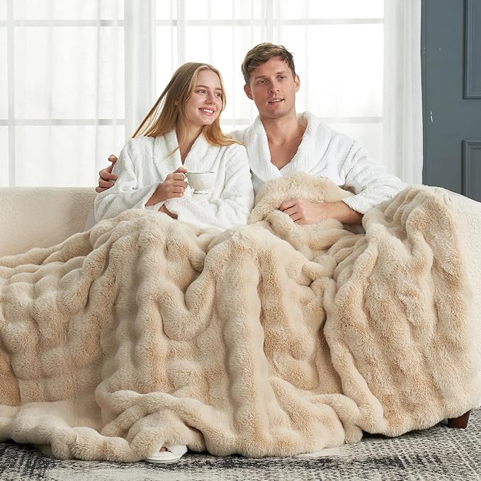 Cozy Bliss Faux Fur Throw Blanket