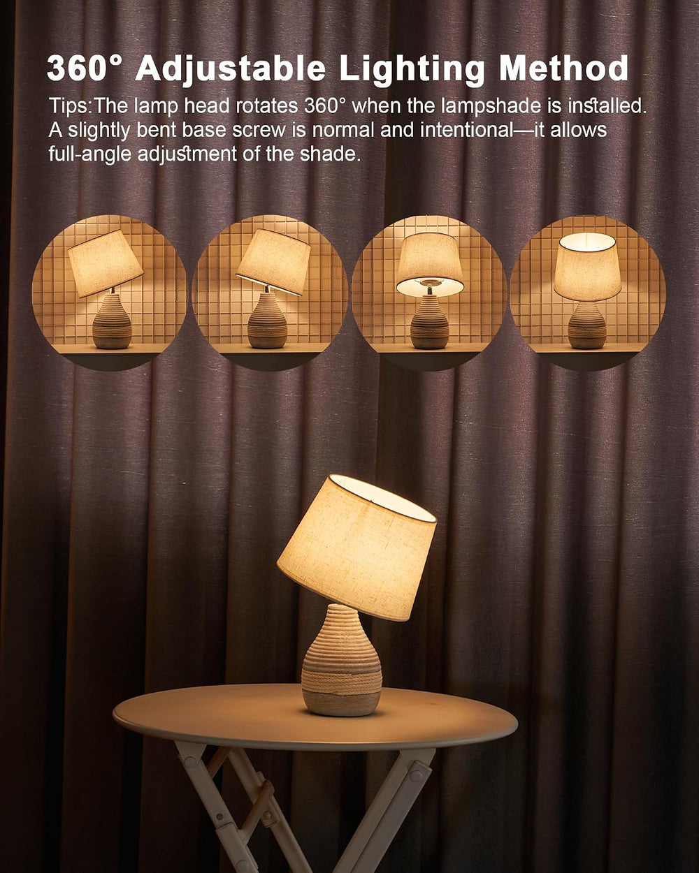 13" H Small Rechargeable Cordless Ceramic Table Lamp, Coastal