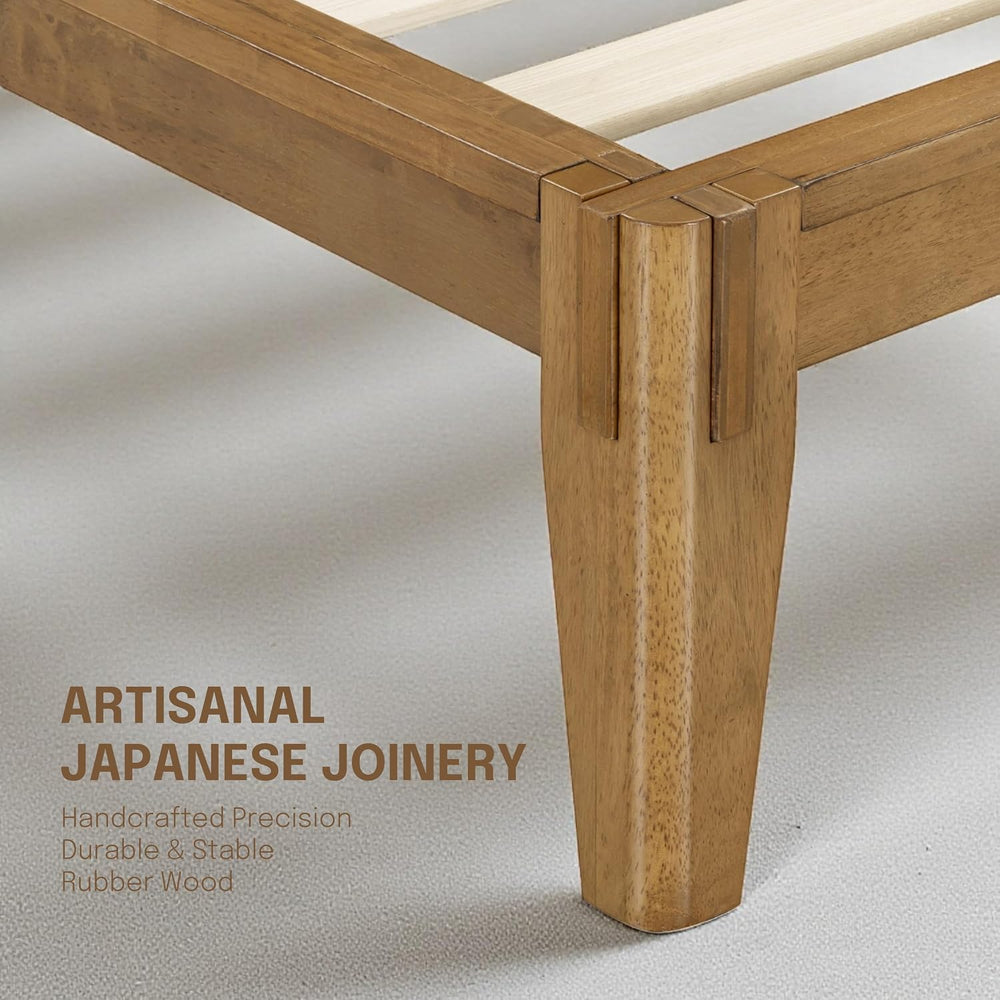 Sapa Solid Wood Platform Bed Frame – Minimalist, Japanese Joinery, No Box Spr...