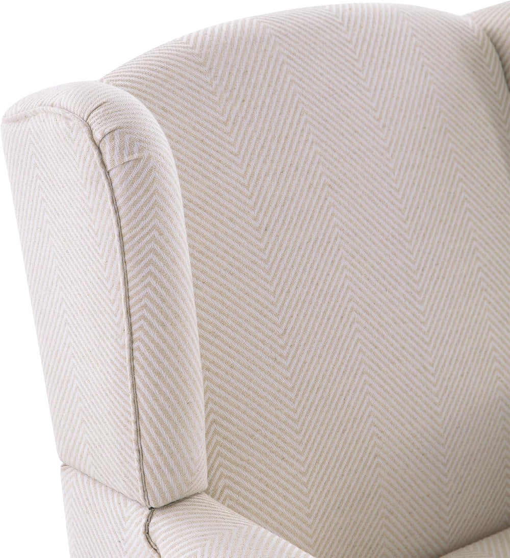 HUIMO Printed Wingback Accent Chair, Linen Upholstered High Back Armchair, Co...