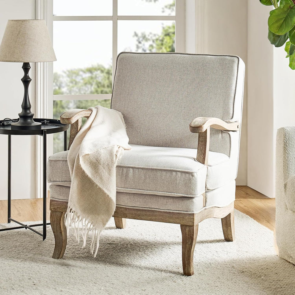 HULALA HOME Mid-Century Modern Accent Chair, Upholstered Lounge Arm Chair wit...