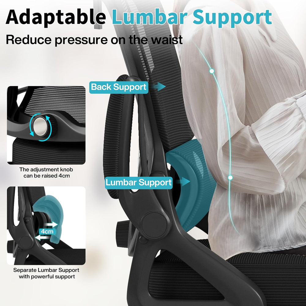 Ergonomic Office Chair,Mesh Office Chair with Lumbar Support,High Back Desk C...