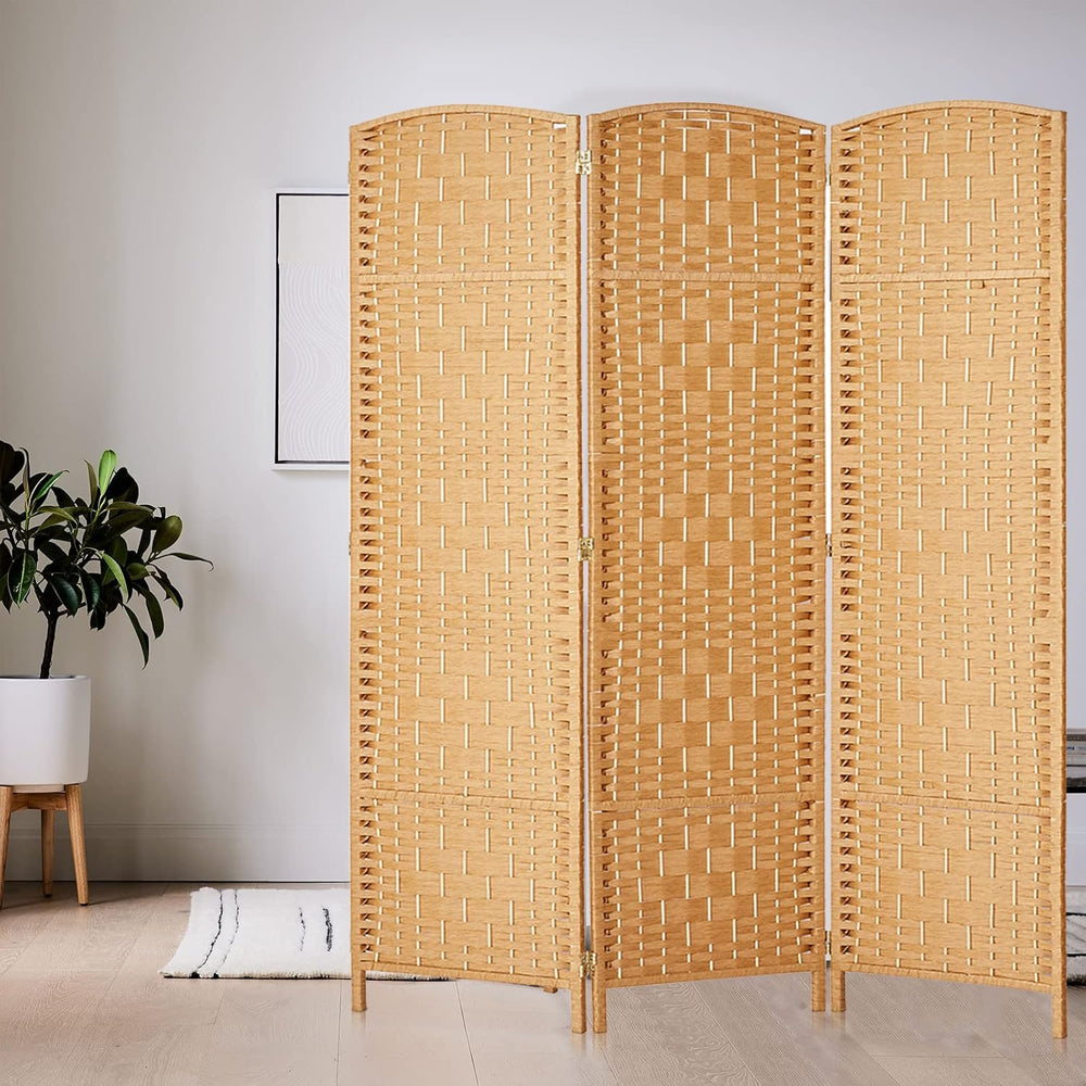 RHF Room Divider Panel,3 Panel Partition Room Dividers Screen, Light Beige