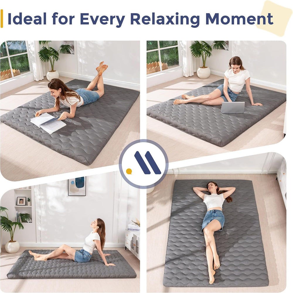 MAXYOYO 3" Thick Japanese Floor Futon Mattress, Portable Floor Mattress