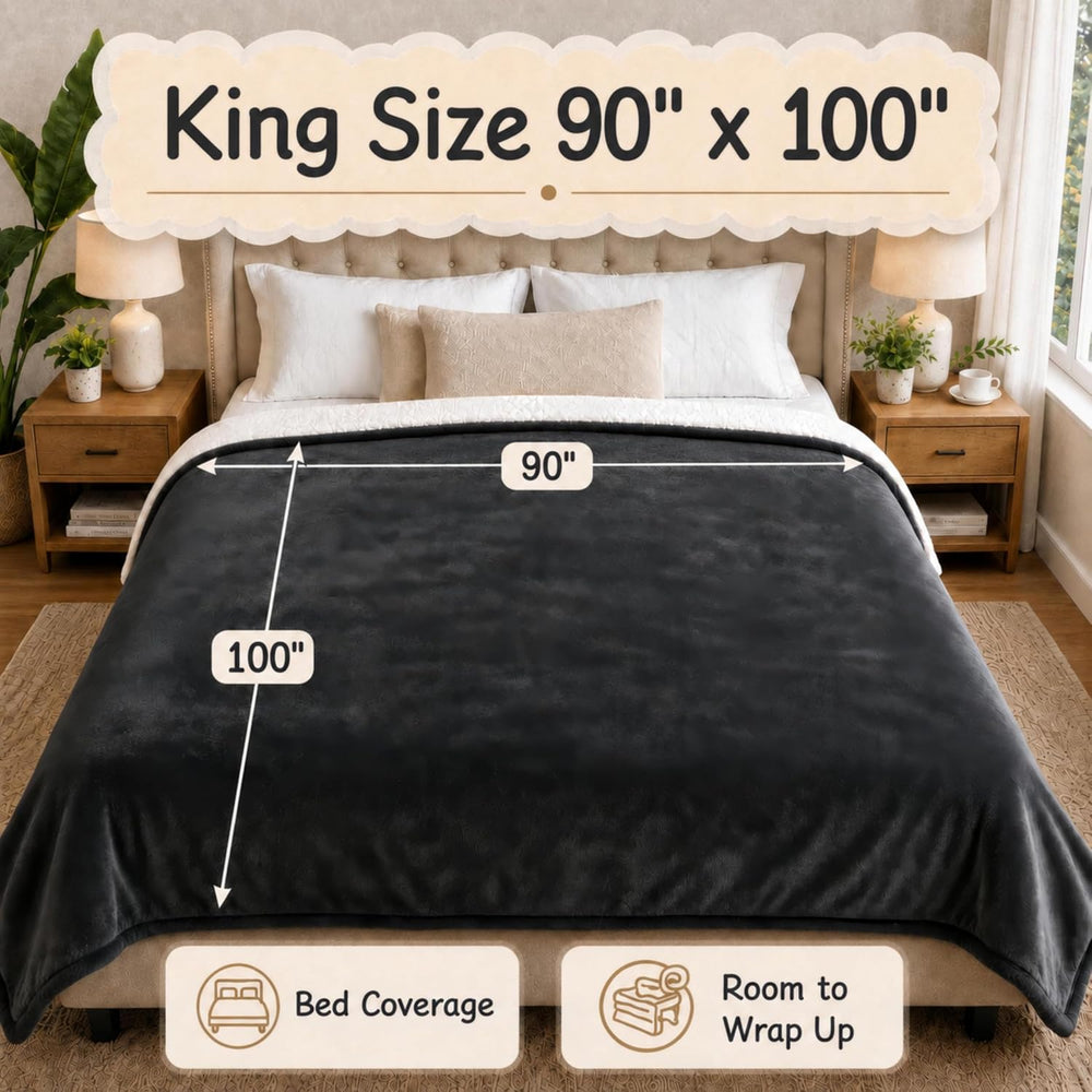 Soypipo Electric Heated Blanket King 90"x100" - Dark Gray, ETL Cert...