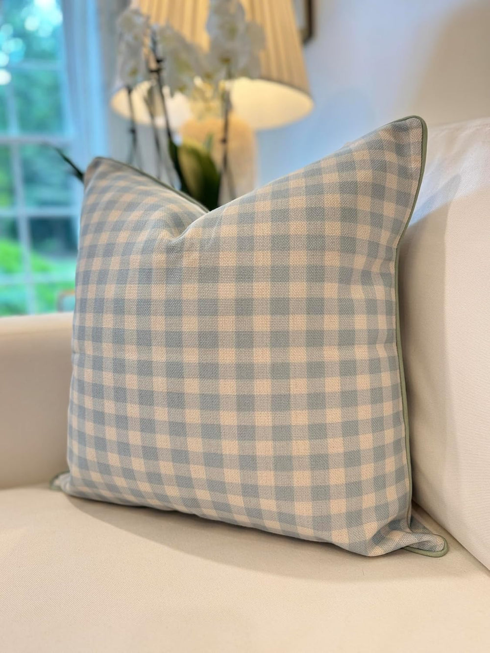 Jillien Harbor “The Charlie” Decorative Pillow Cover – Blue and White Accent ...