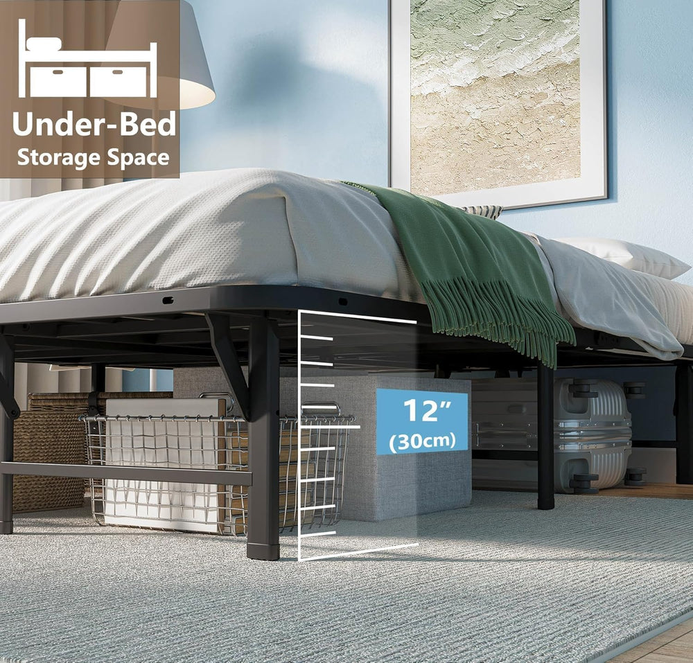 ZIYOO Heavy Duty Full Size Folding Bed Frame, 14 Inch High Metal Platform Dou...