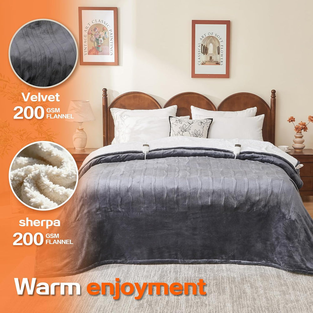Electric Heated Blanket Queen Size 84''x90'' Machine Washable