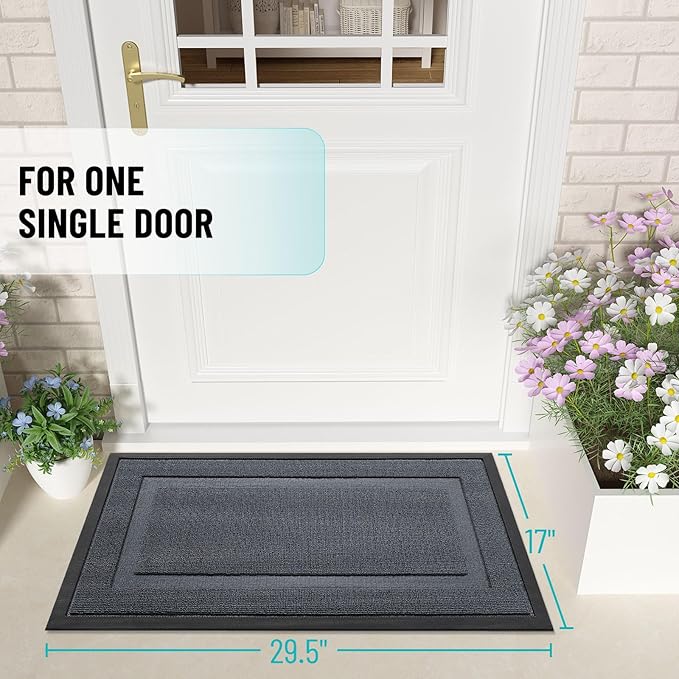 OLANLY Front Door Mat Indoor Outdoor Entrance, Waterproof All-Season,