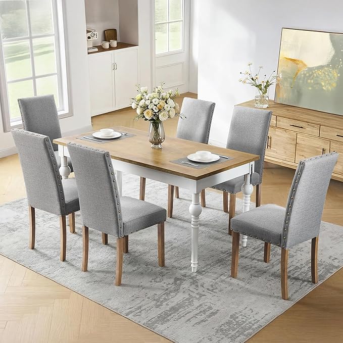 Upholstered Dining Chair Modern Stylish Parsons Kitchen Diner High Back with ...