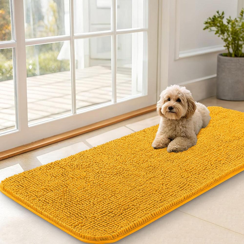 OLANLY Dog Door Mat for Muddy Paws 47x20, Absorbs Moisture and Dirt, Absorbent