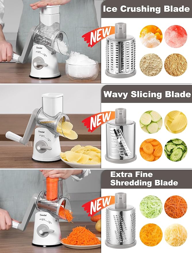 Geedel Rotary Cheese Grater Vegetable Shredder