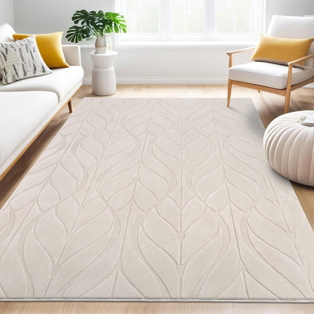 SHACOS 8x10 Soft Rug for Living Room Bedroom Fluffy Large Carpet, Beige