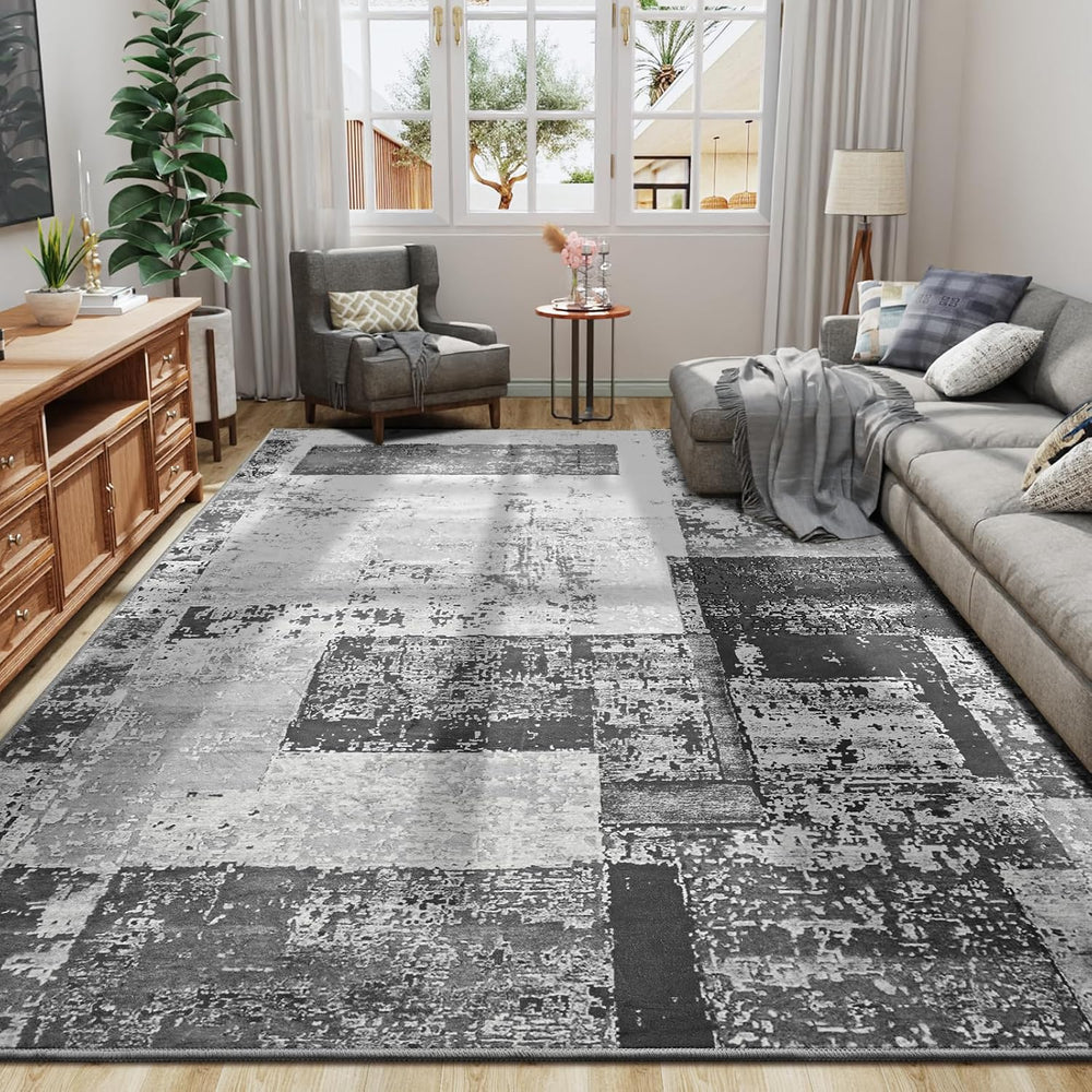 LOCHAS Rug for Living Room 6x9, Washable Soft Area Rugs for Bedroom Grey