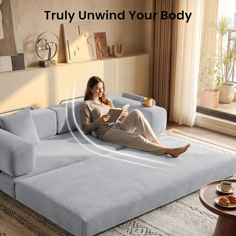 78.8" Convertible Futon Sofa Bed, Boneless Couch for Living Room